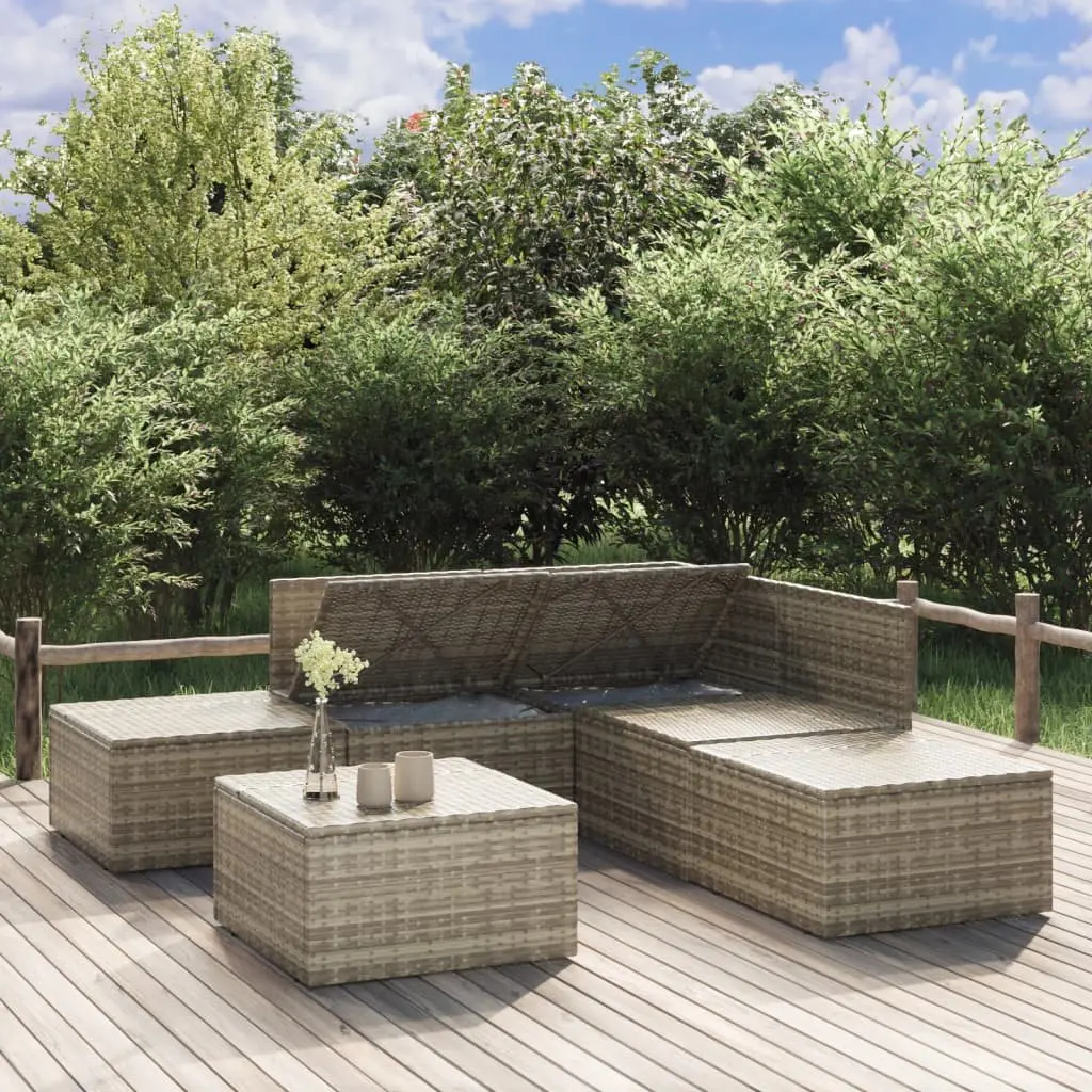 6-Piece Grey Lounge Set with Cushions