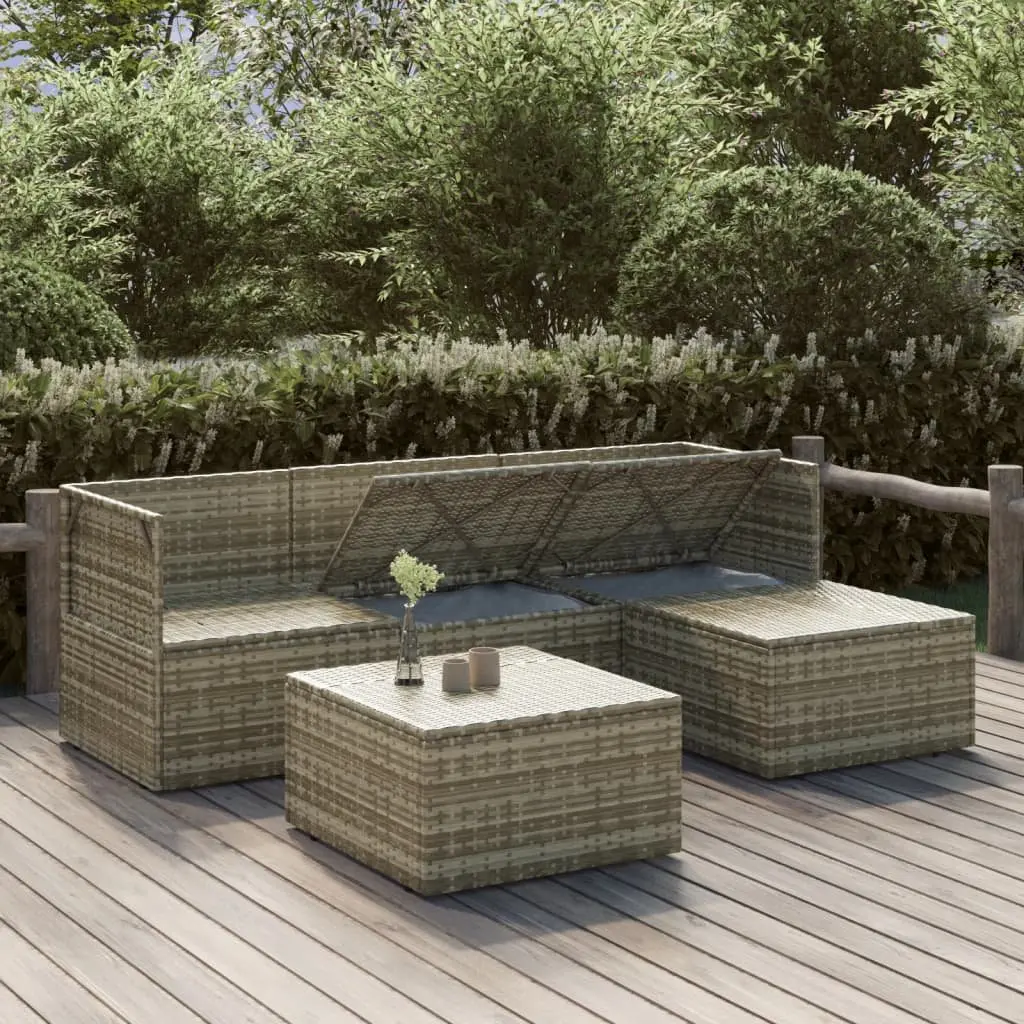 5 Piece Outdoor Lounge Set in Grey