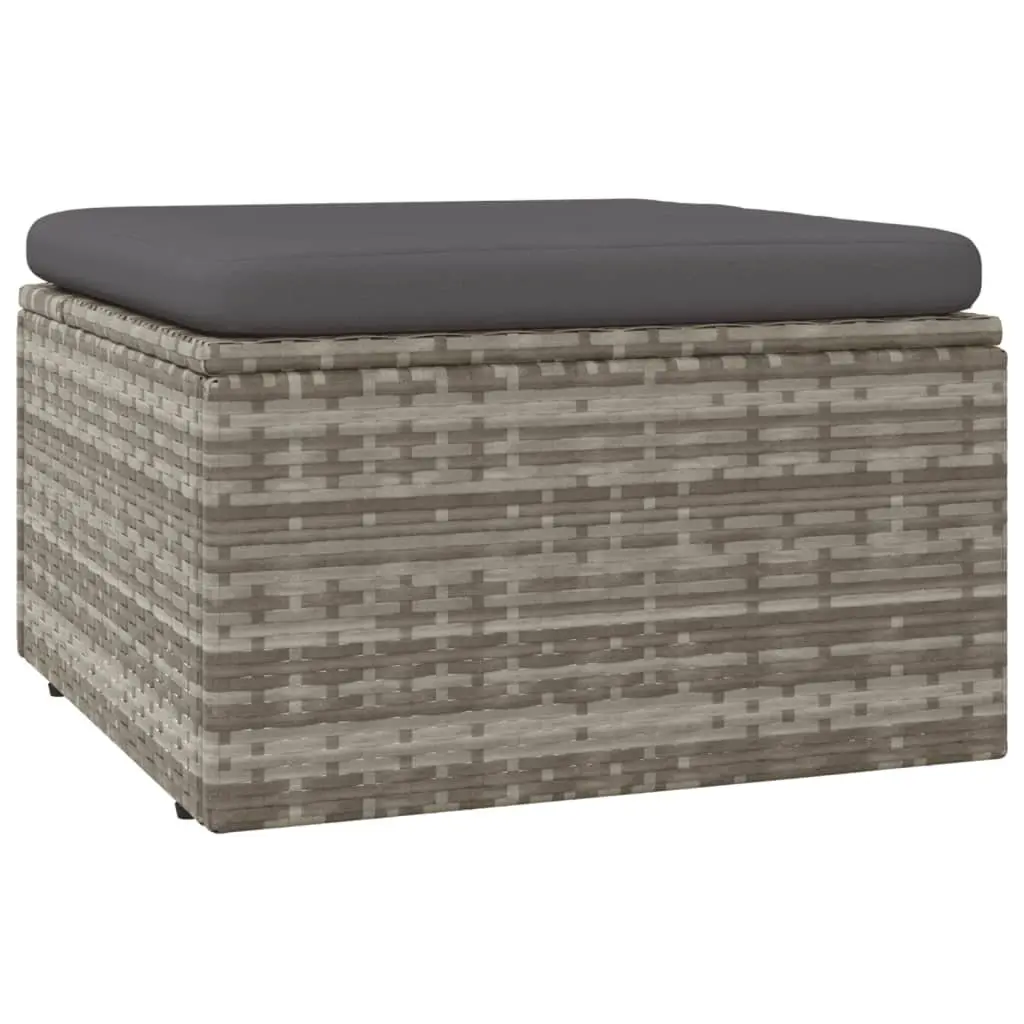 6 Piece Garden Lounge Set for Patio Grey Poly Rattan Outdoor Furniture