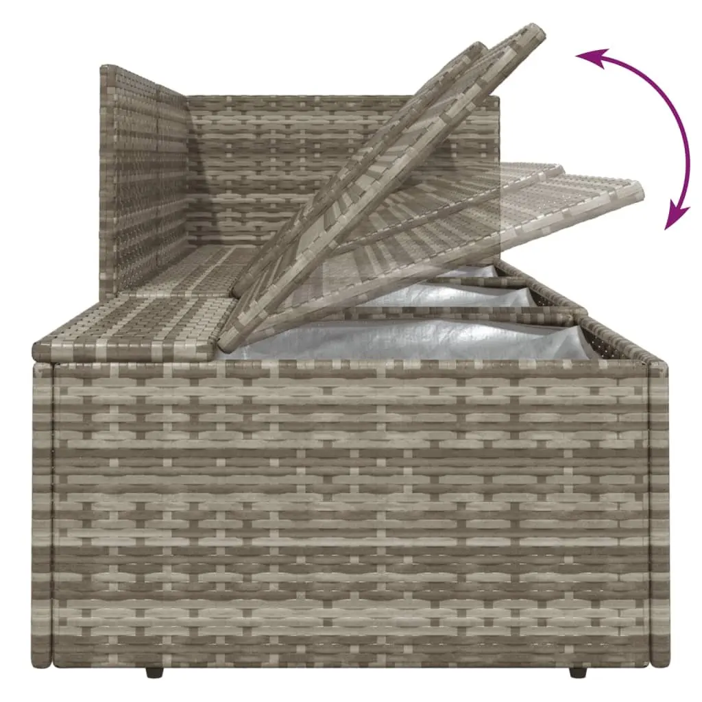 Garden Lounge Set 8 Piece Outdoor Furniture Grey Poly Rattan with Cushions