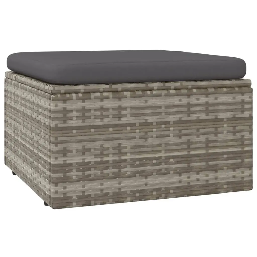 7 Piece Garden Lounge Set Grey Poly Rattan Outdoor Furniture