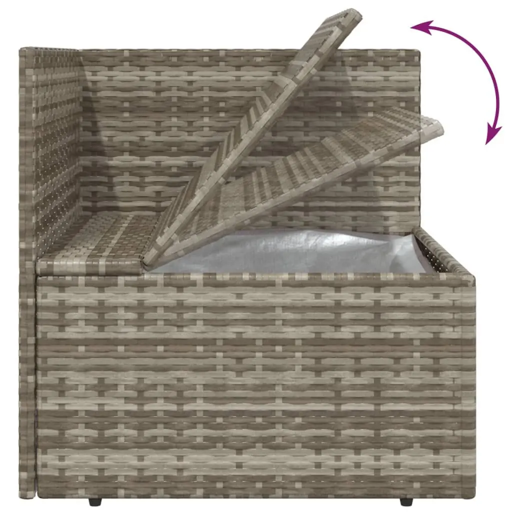 7 Piece Garden Lounge Set Grey Poly Rattan Outdoor Furniture