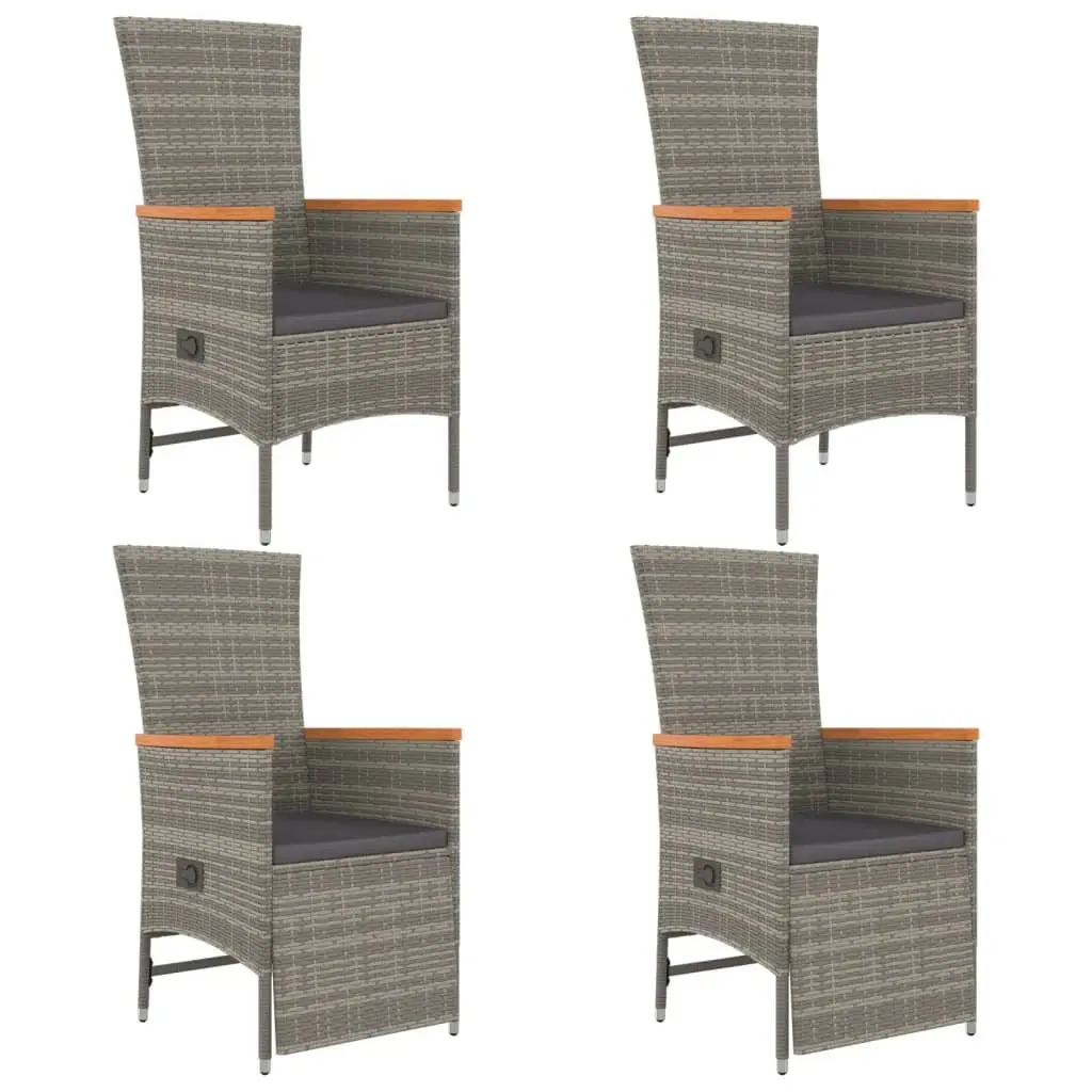 5 Piece Grey Outdoor Dining Set with Steel Frame