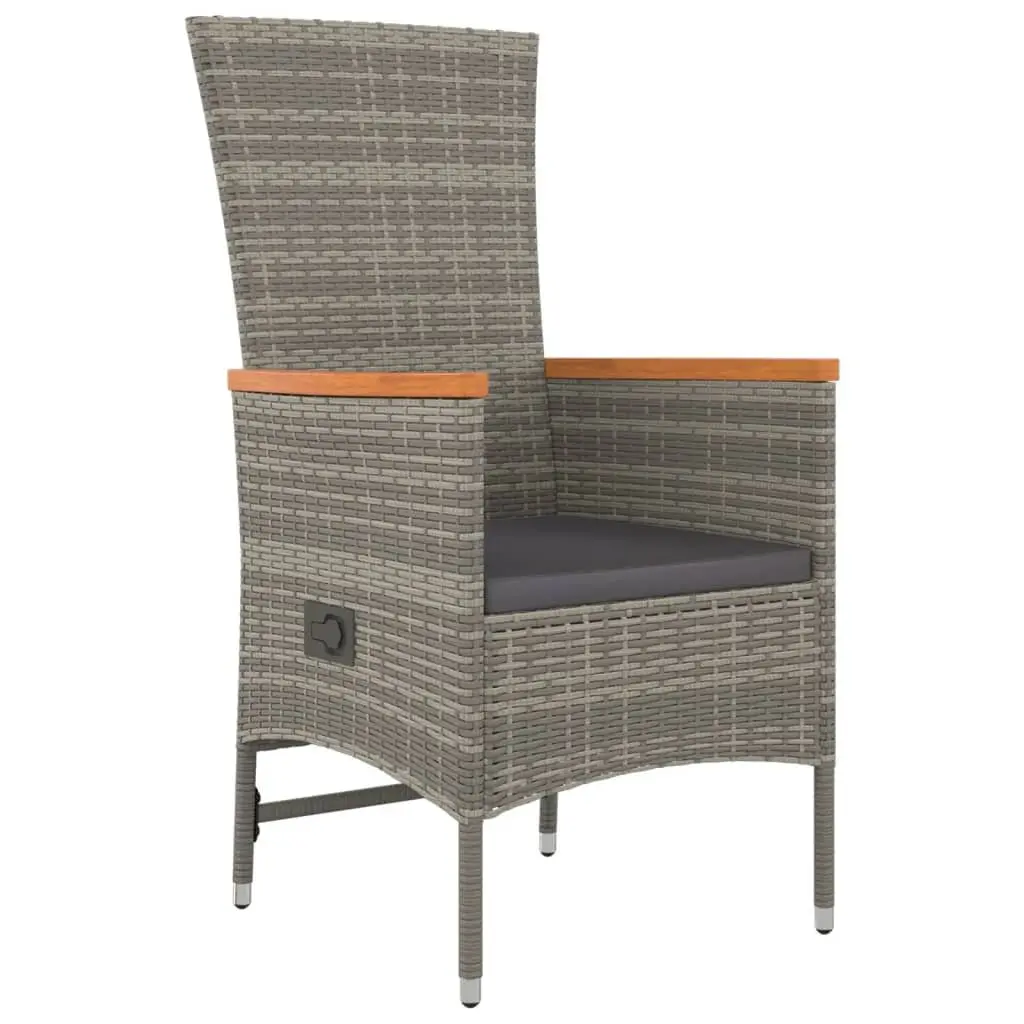 5 Piece Grey Outdoor Dining Set with Steel Frame