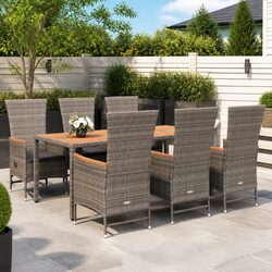 Factual Overview: 7 Piece Grey Garden Dining Set