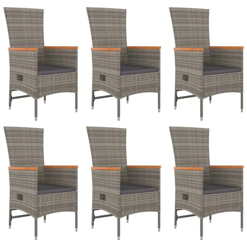 7 Piece Garden Dining Set Outdoor Patio Furniture with Cushions Grey