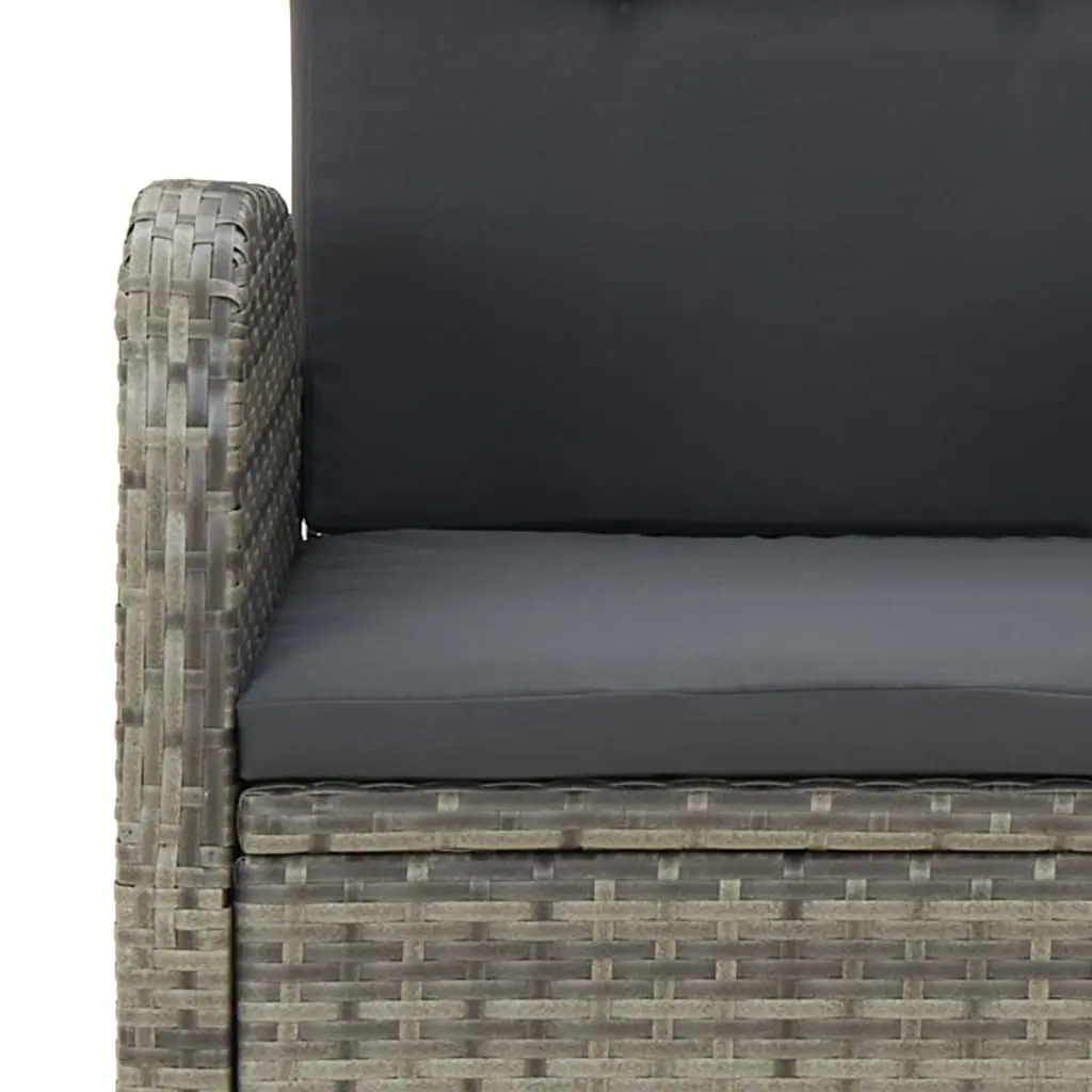 Outdoor Dining Set 7 Piece Garden Furniture Grey Poly Rattan Chairs Table
