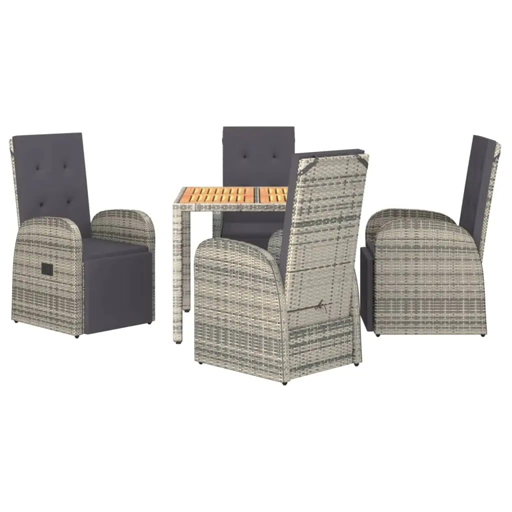 Outdoor Dining Set Garden Furniture 5 Piece Grey
