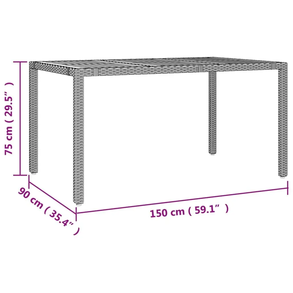 5 Piece Outdoor Garden Dining Set Black Poly Rattan Chairs Table
