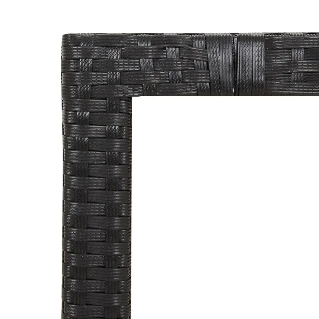 7 Piece Outdoor Garden Dining Set Black Poly Rattan Chairs Table Cushions