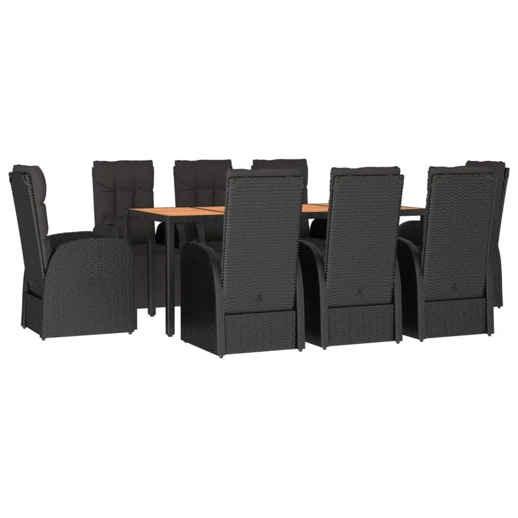 9 Piece Garden Dining Set in Black