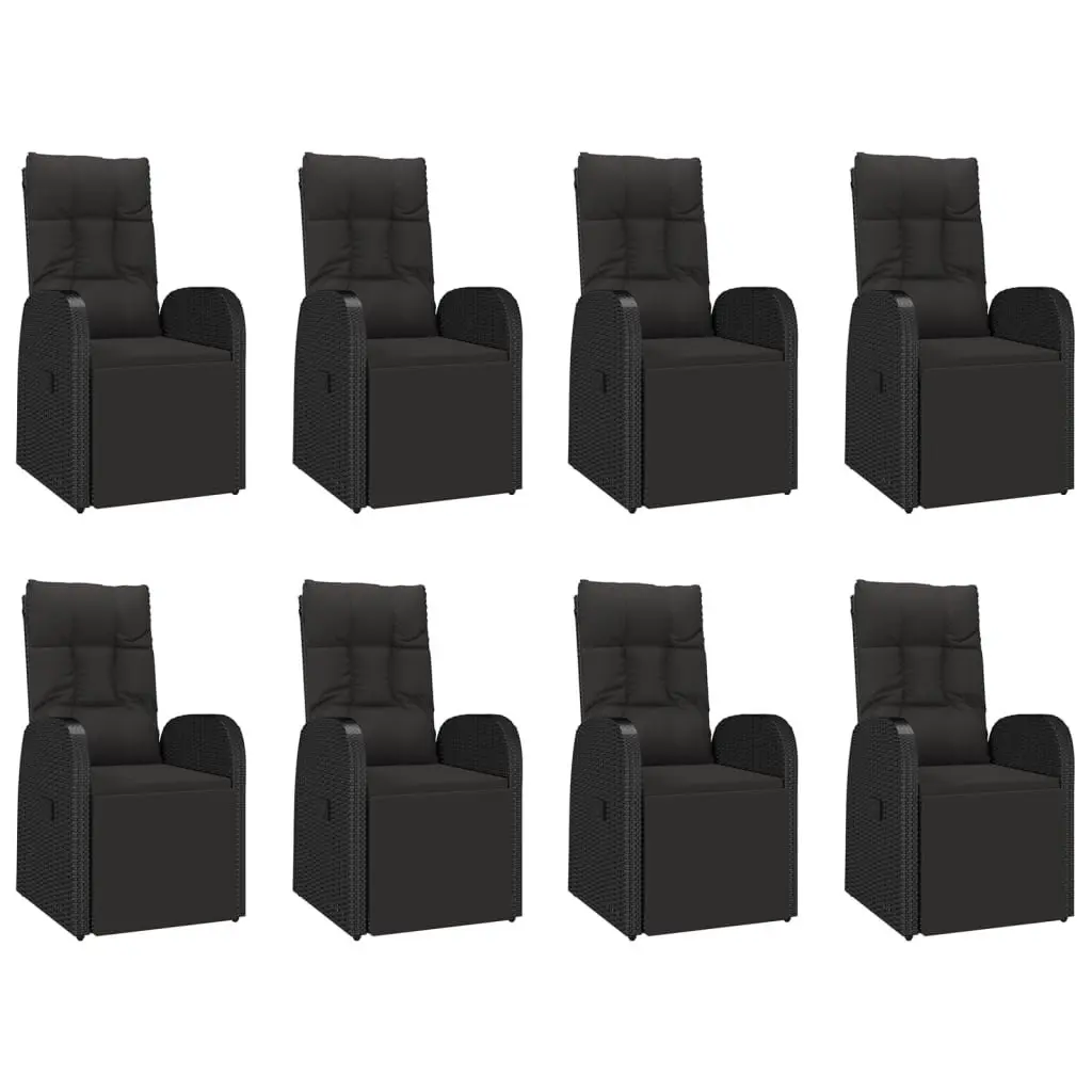 9 Piece Garden Dining Set in Black