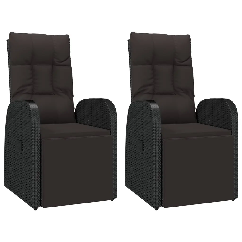 3 Piece Outdoor Lounge Set Black Garden Chair Table Patio Furniture