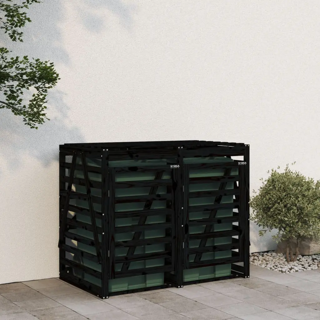 Double Wheelie Bin Storage Unit with Solid Pine Construction