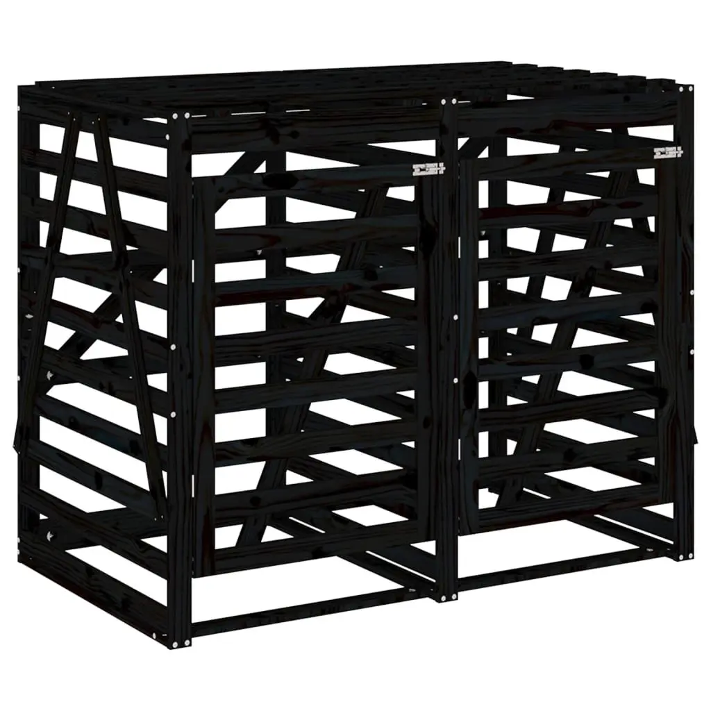 Double Wheelie Bin Storage Unit with Solid Pine Construction