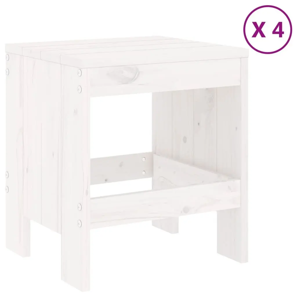 5 Piece Garden Dining Set Solid Pine Wood White Patio Outdoor Furniture Table