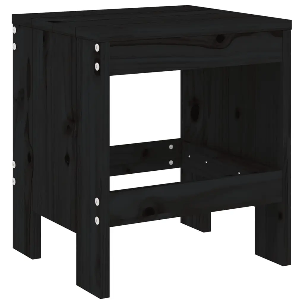 Outdoor Dining Set 5 Piece Garden Patio Table Chairs Black Solid Pine Wood