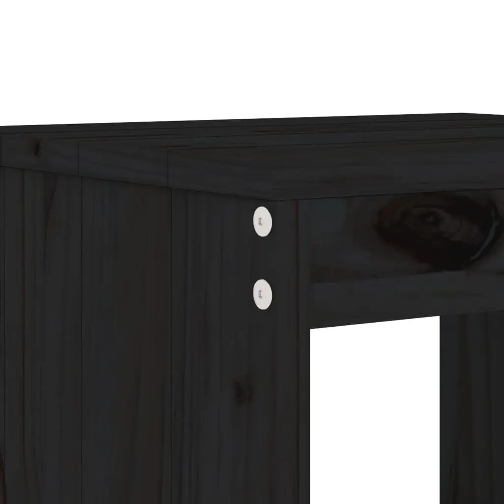 Outdoor Dining Set 5 Piece Garden Patio Table Chairs Black Solid Pine Wood