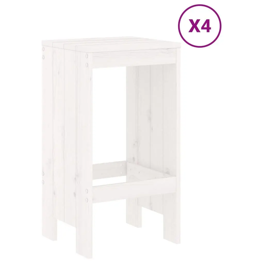 Garden Bar Set Outdoor Patio Furniture 5 Piece White Wood