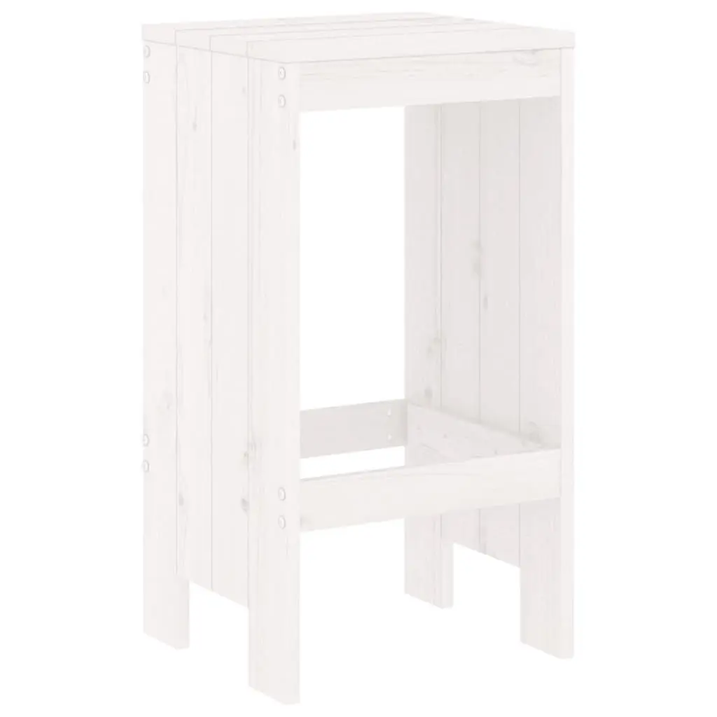 Garden Bar Set Outdoor Patio Furniture 5 Piece White Wood