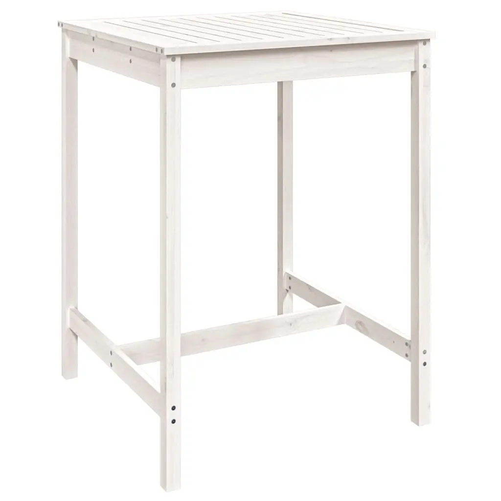 Garden Bar Set Outdoor Patio Furniture 5 Piece White Wood