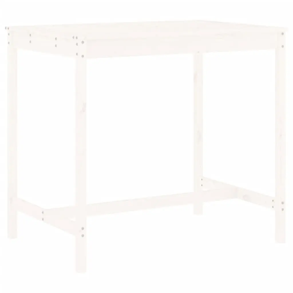 Garden Bar Set 5 Piece Outdoor Furniture White Wood Patio Dining Stool Table