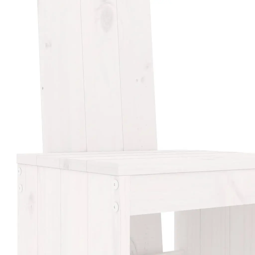 Garden Bar Set 5 Piece Outdoor Furniture White Wood Patio Dining Stool Table