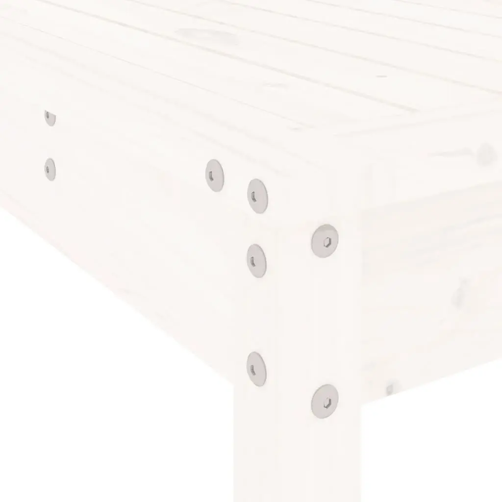 Garden Bar Set 5 Piece Outdoor Furniture White Wood Patio Dining Stool Table