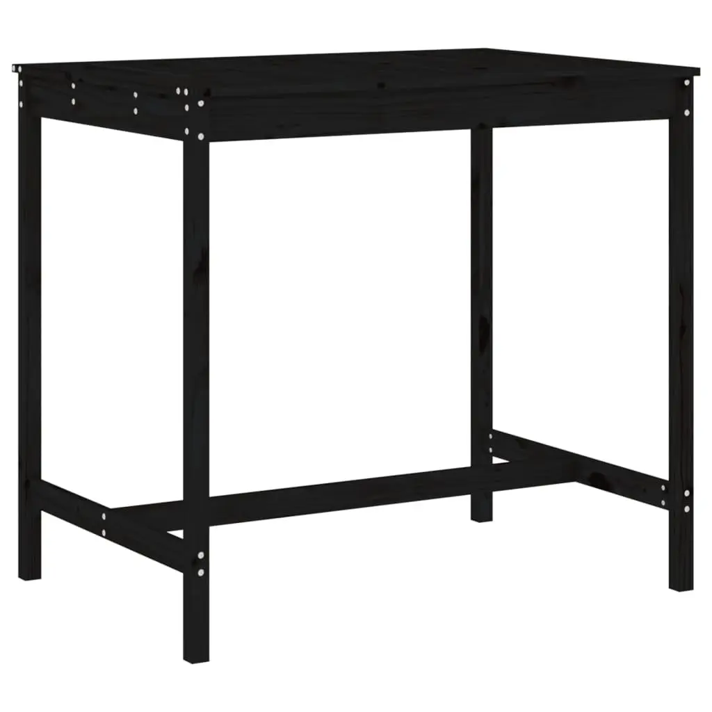 Garden Bar Set Outdoor Furniture 5 Piece Solid Wood Pine Black