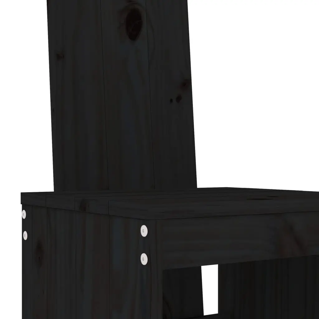 Garden Bar Set Outdoor Furniture 5 Piece Solid Wood Pine Black
