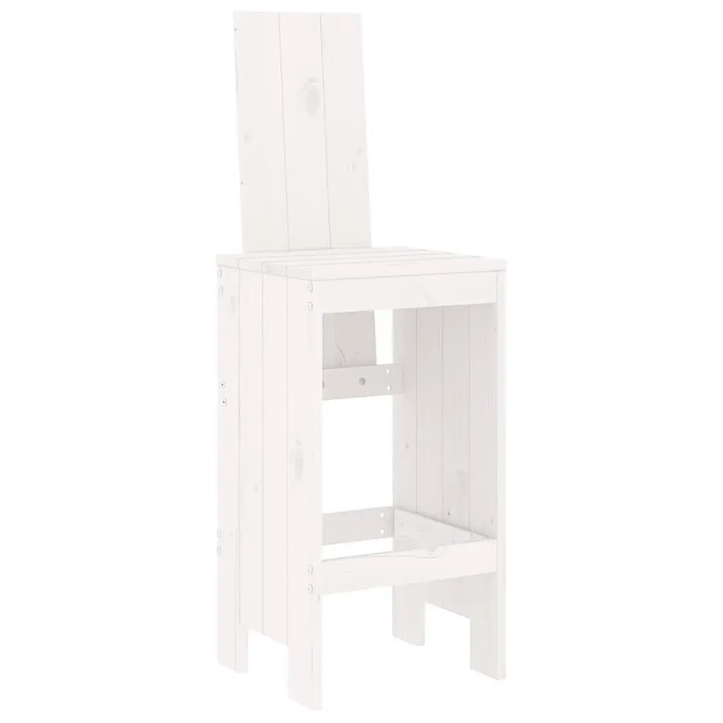 Garden Bar Set Outdoor Furniture 7 Piece White Patio Backyard Dining Seating