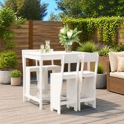 Garden Bar Set 5-Piece White Wooden Design Specifications
