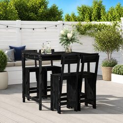 Specifications of 5 Piece Garden Bar Set in Black Wood