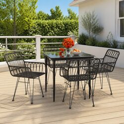 5 Piece Black Garden Dining Set: Specs and Features