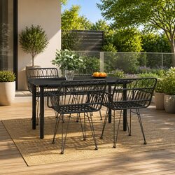 Specifications of the 5 Piece Black Rattan Garden Set