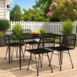 Specifications for 5 Piece Black Garden Dining Set