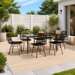 Specifications for 7 Piece Black Rattan Dining Set