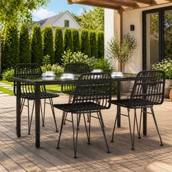 Specifications of 5 Piece Garden Dining Set – Black
