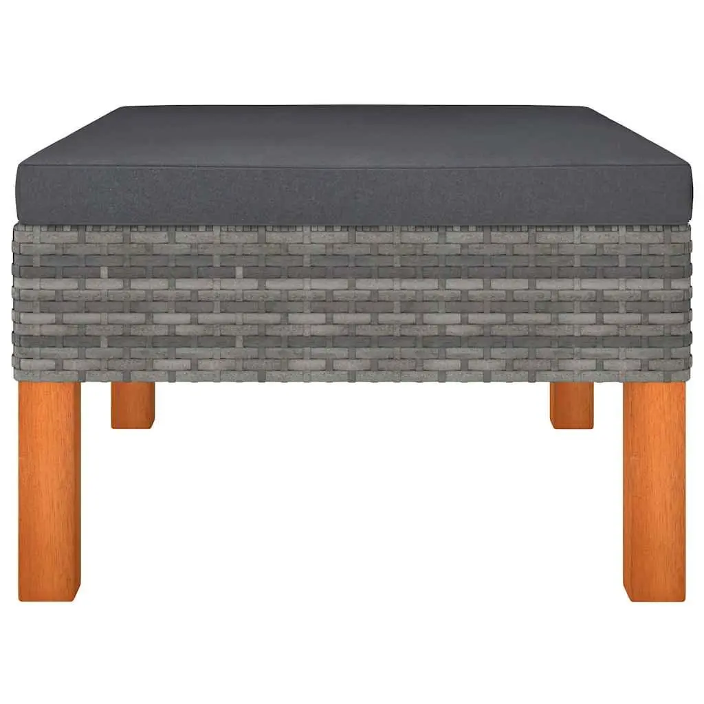 Outdoor Footstool with Grey Cushion