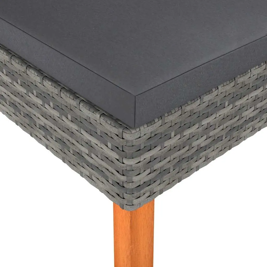 Outdoor Footstool with Grey Cushion