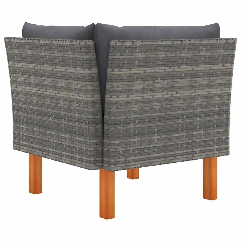 Outdoor Corner Sofa Sectional Grey Rattan Patio Furniture