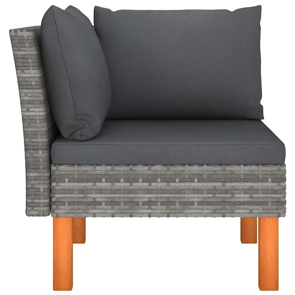 Outdoor Corner Sofa Sectional Grey Rattan Patio Furniture