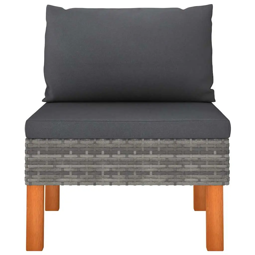 Grey Rattan Outdoor Middle Sectional Sofa