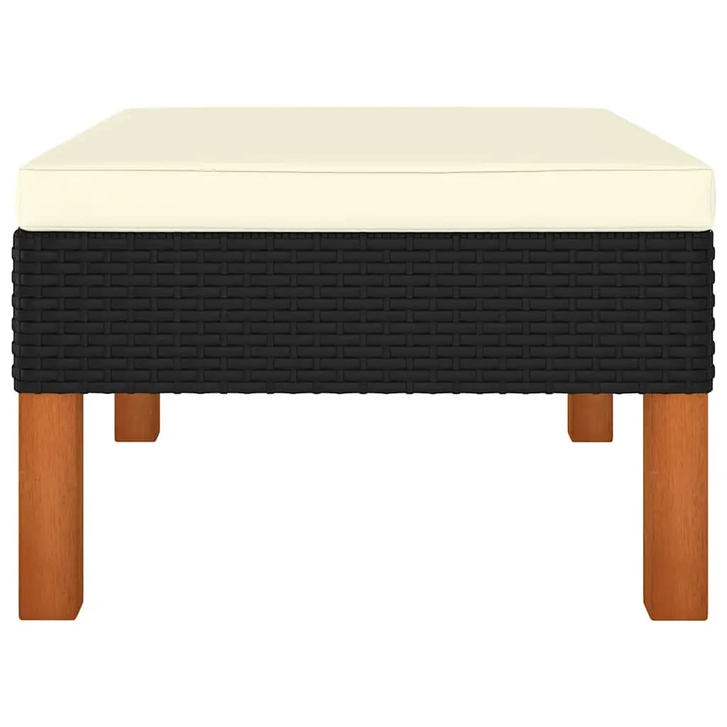 Outdoor Footstool Garden Patio Black Size with Cushion