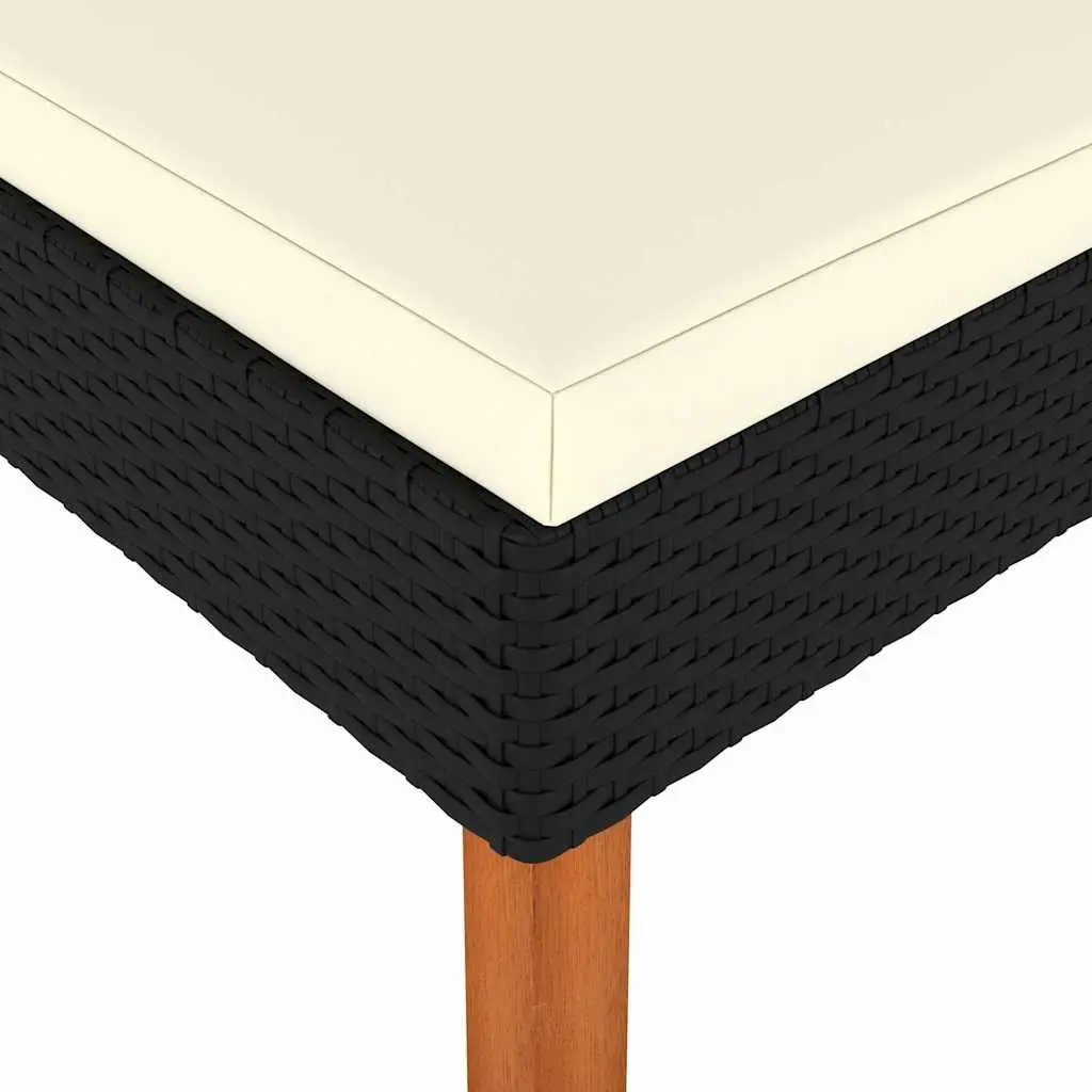 Outdoor Footstool Garden Patio Black Size with Cushion
