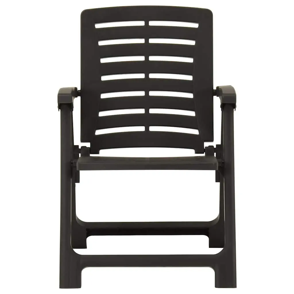 Anthracite Plastic Garden Chairs Set of 2