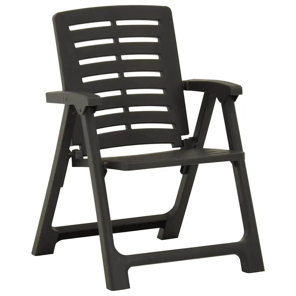 Anthracite Plastic Garden Chairs Set of 2