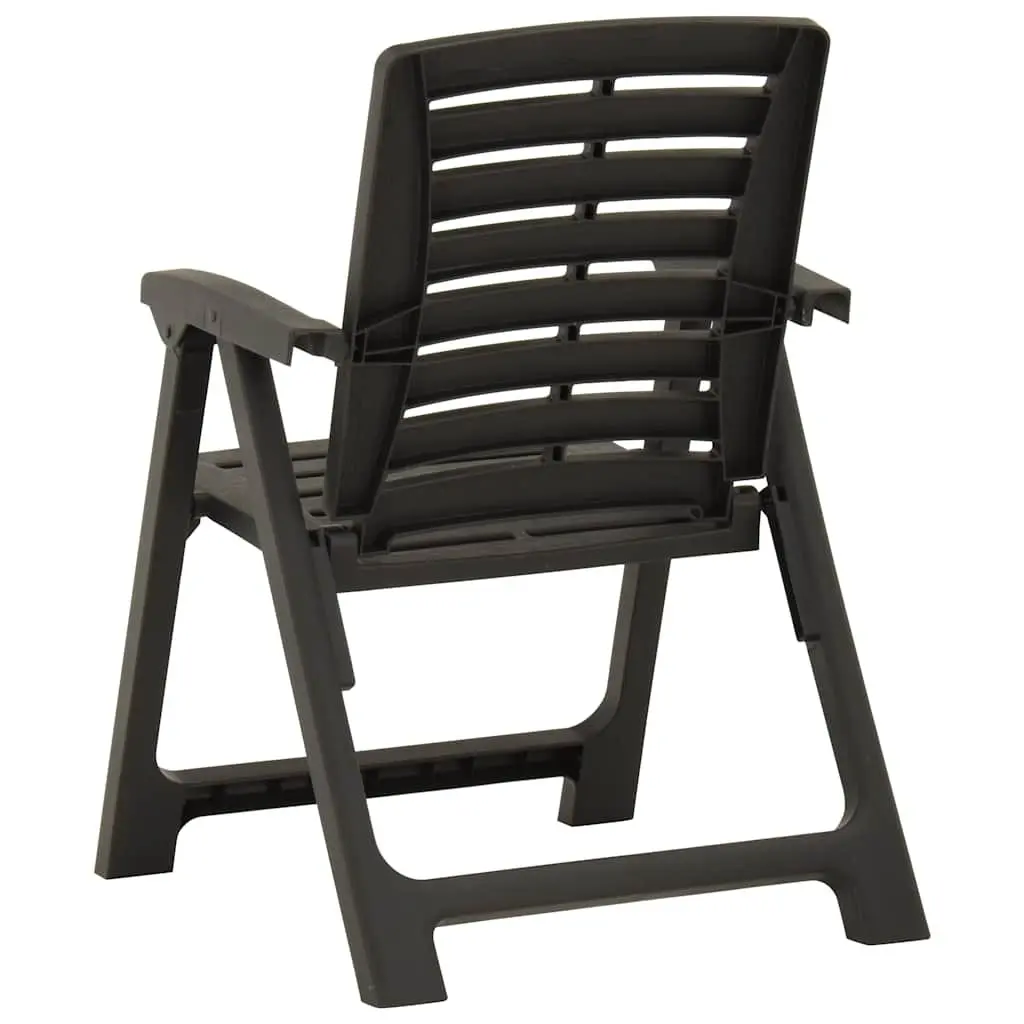 Anthracite Plastic Garden Chairs Set of 2