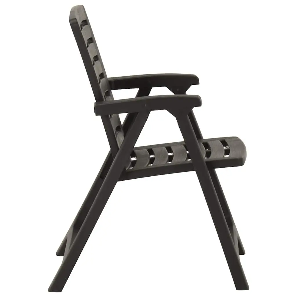 Anthracite Plastic Garden Chairs Set of 2