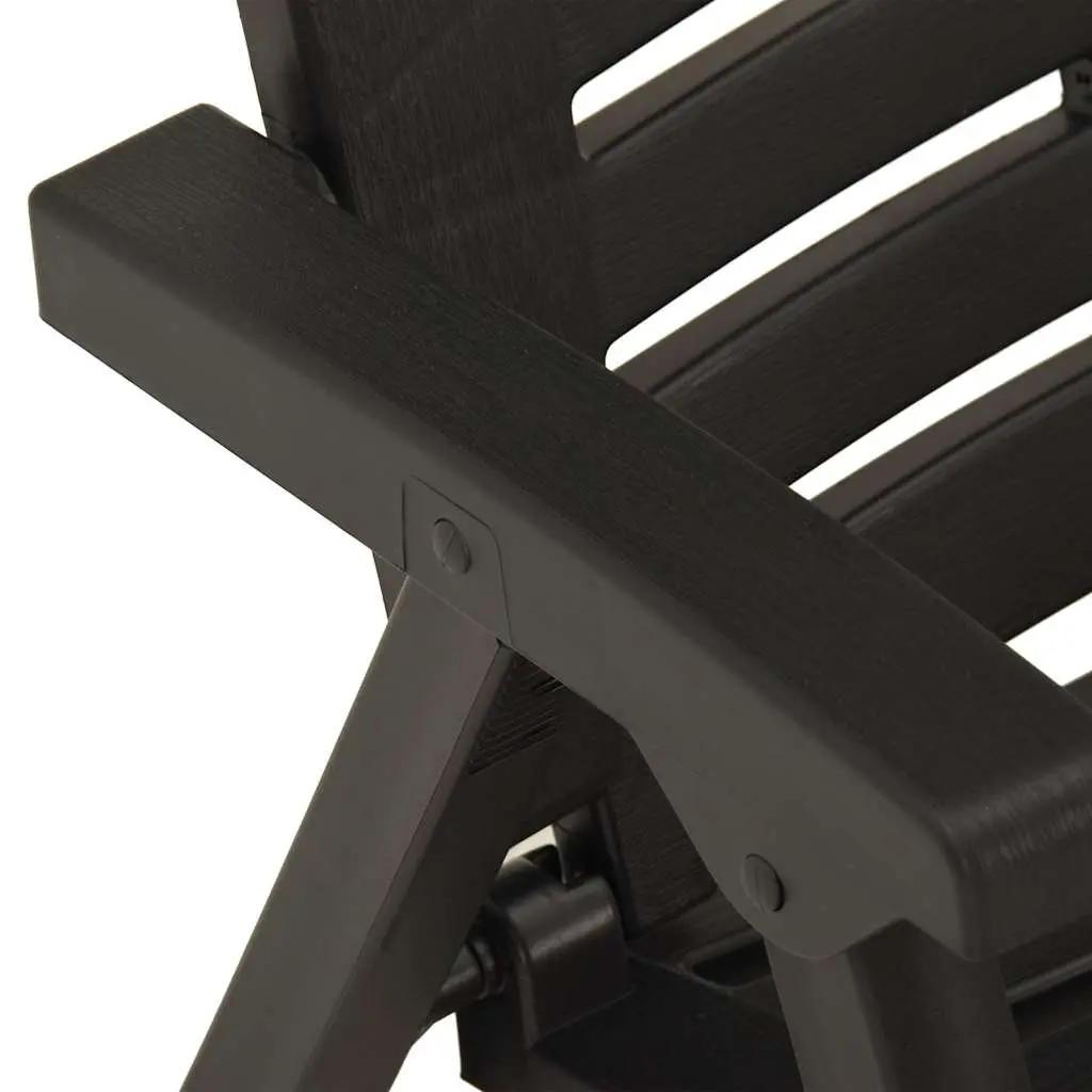 Anthracite Plastic Garden Chairs Set of 2